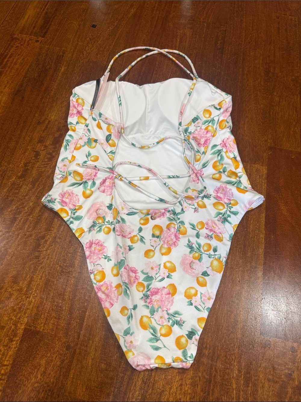 NWT Victoria's Secret Floral and Lemon Print One-Piece w/ Strappy Back Design - Picture 5 of 11